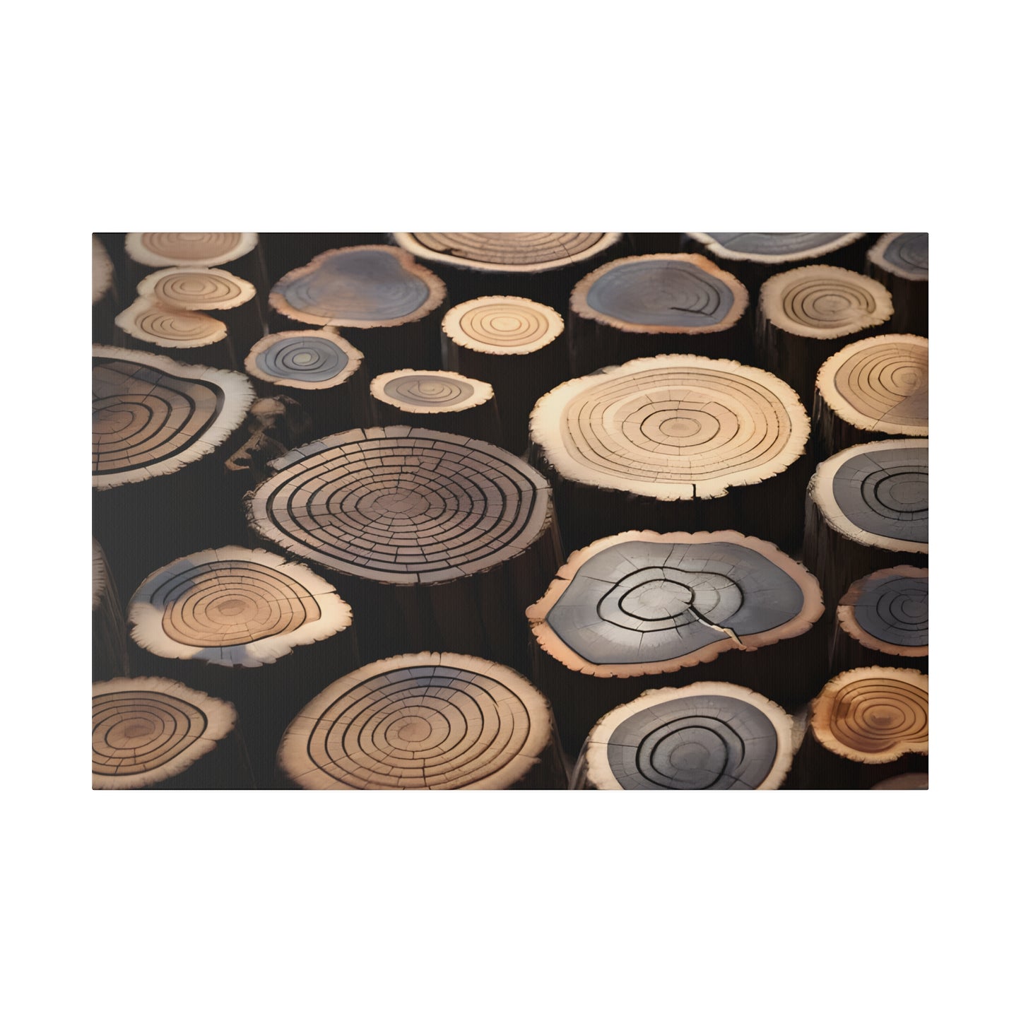 Wood Round Matte Canvas, Stretched, 0.75" pn015