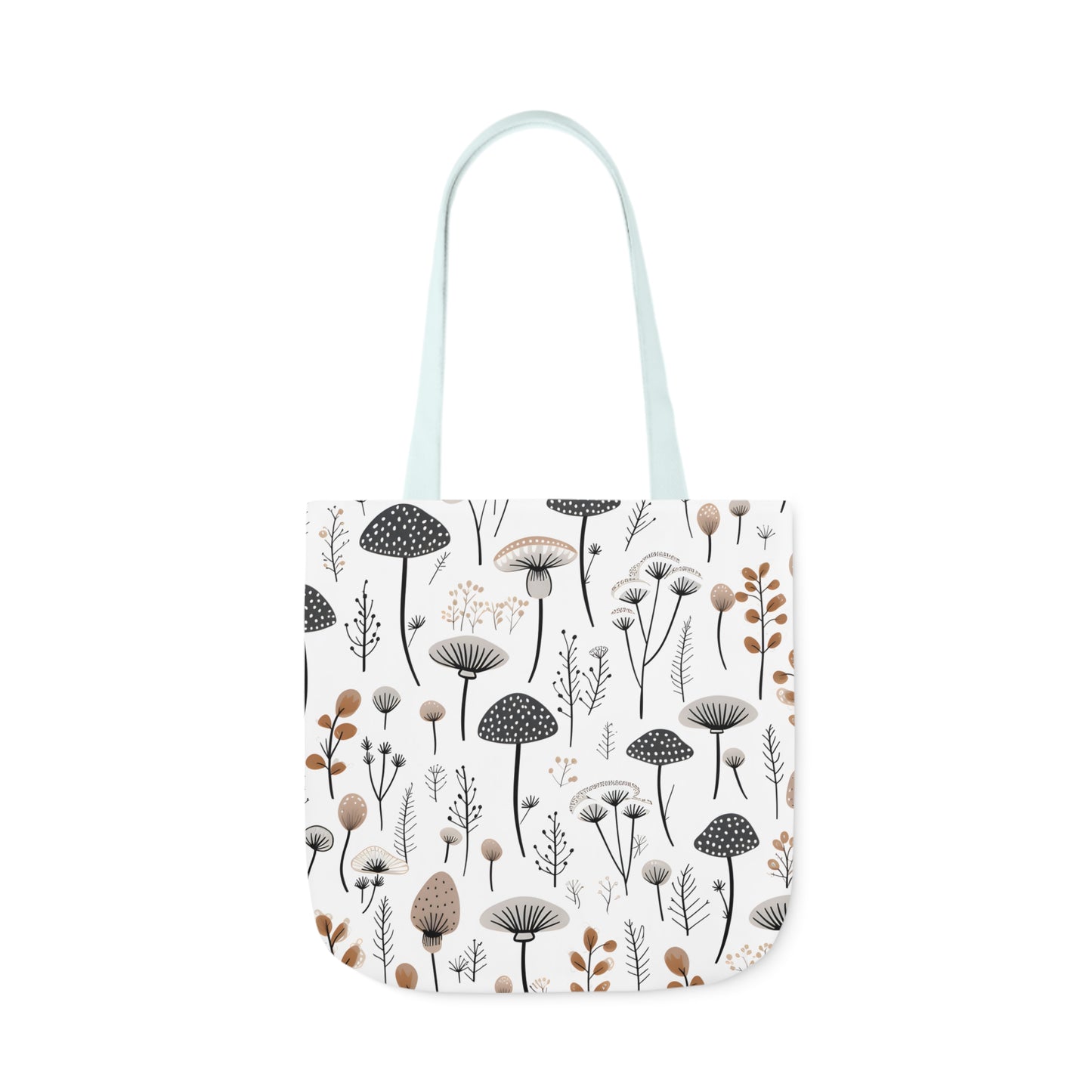 Plants and Mushrooms Polyester Canvas Tote Bag (AOP)