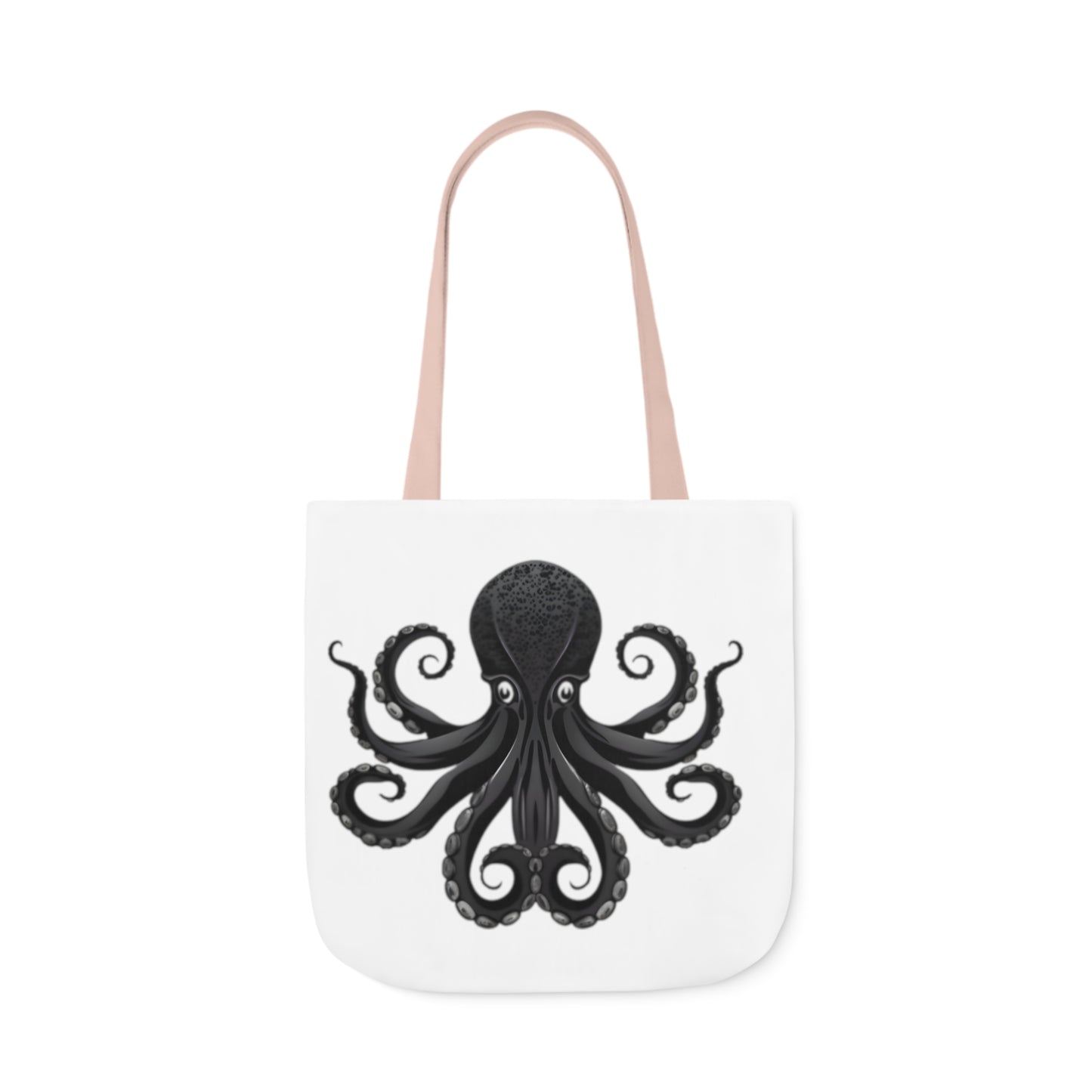 Black Octopus Polyester Canvas Tote Bag (AOP)