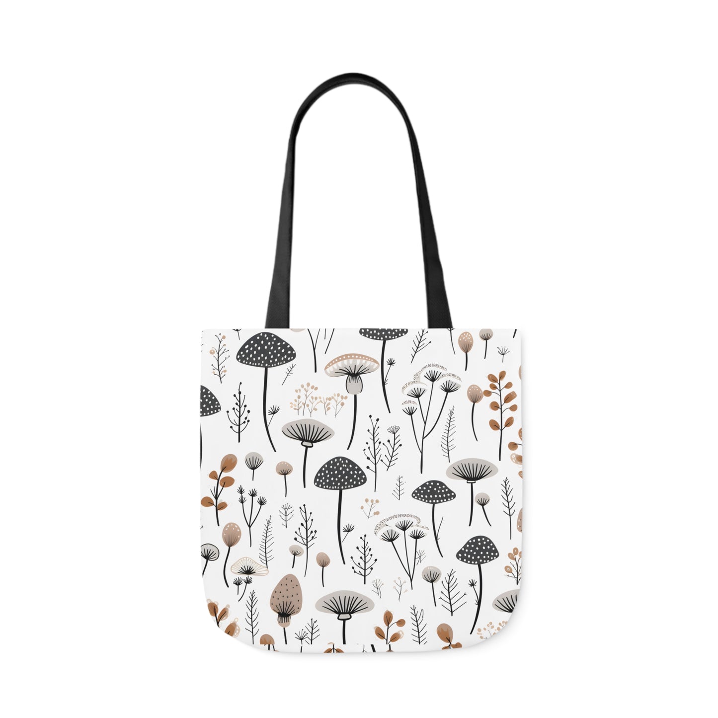 Plants and Mushrooms Polyester Canvas Tote Bag (AOP)