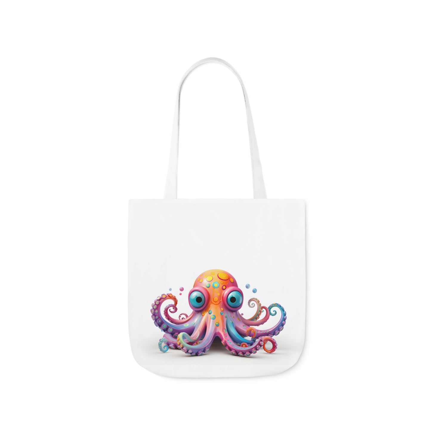 Colorful Octopus Polyester Canvas Tote Bag (AOP)