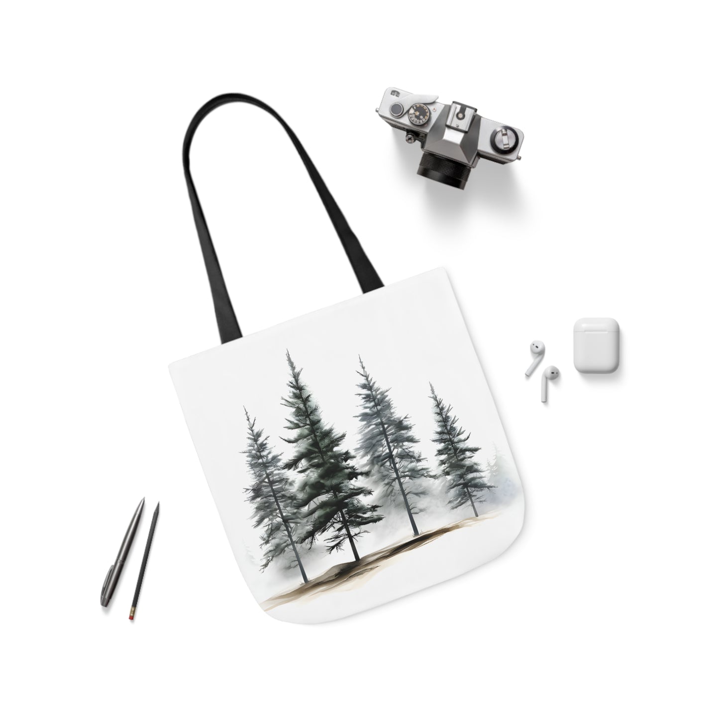 Pine Tree Polyester Canvas Tote Bag (AOP)