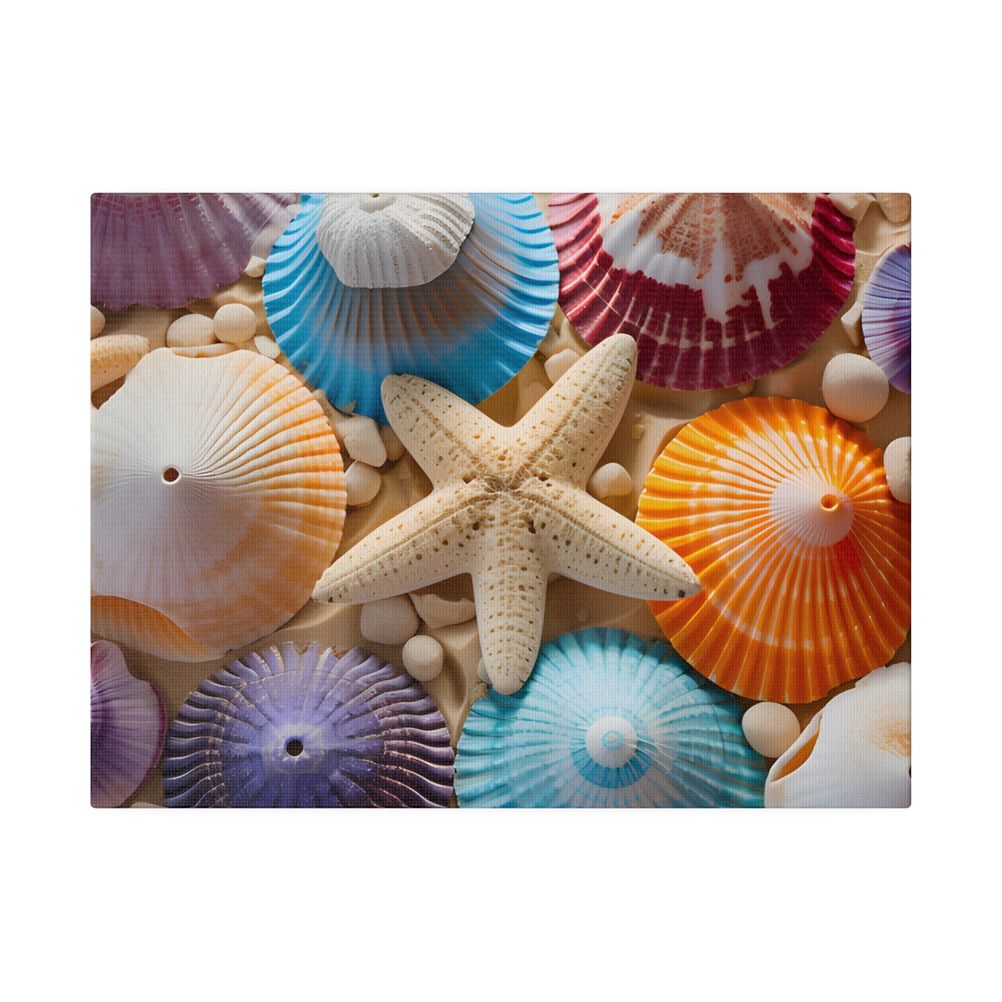 Starfish And Seashells Matte Canvas, Stretched, 0.75" pn004