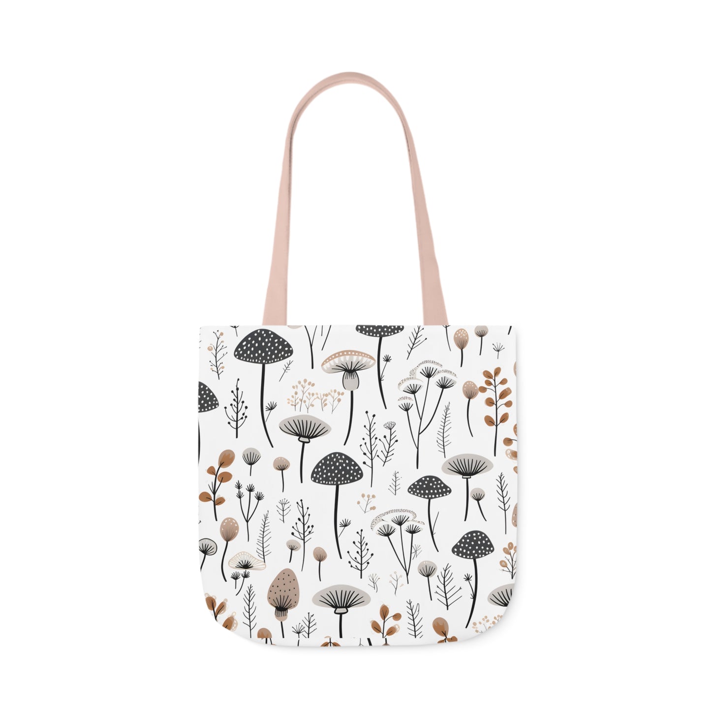 Plants and Mushrooms Polyester Canvas Tote Bag (AOP)