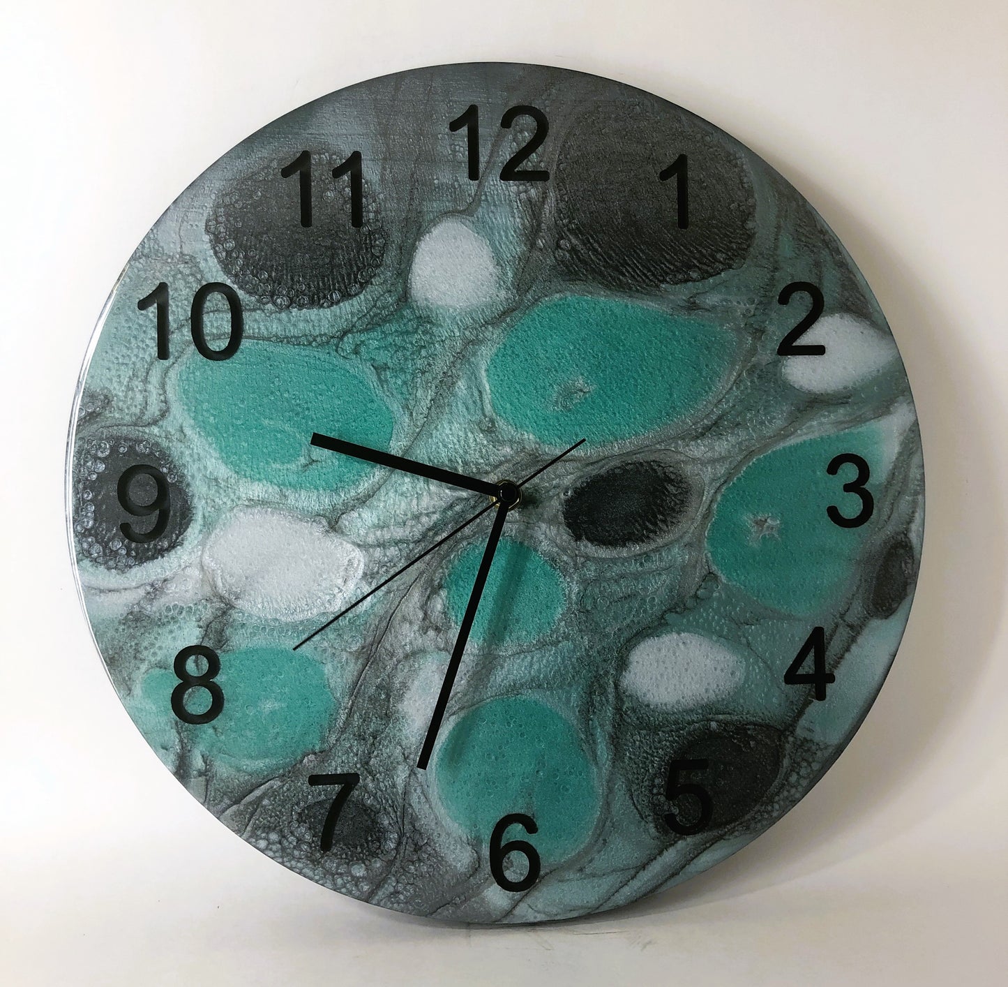 Handmade 14.75 Inch Epoxy Resin Clock