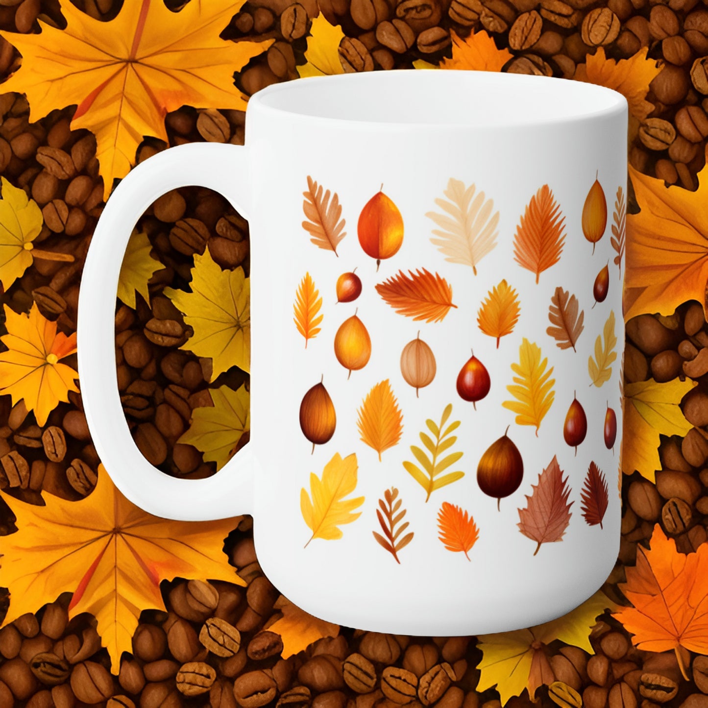 Fall leaves Ceramic Mug 15oz