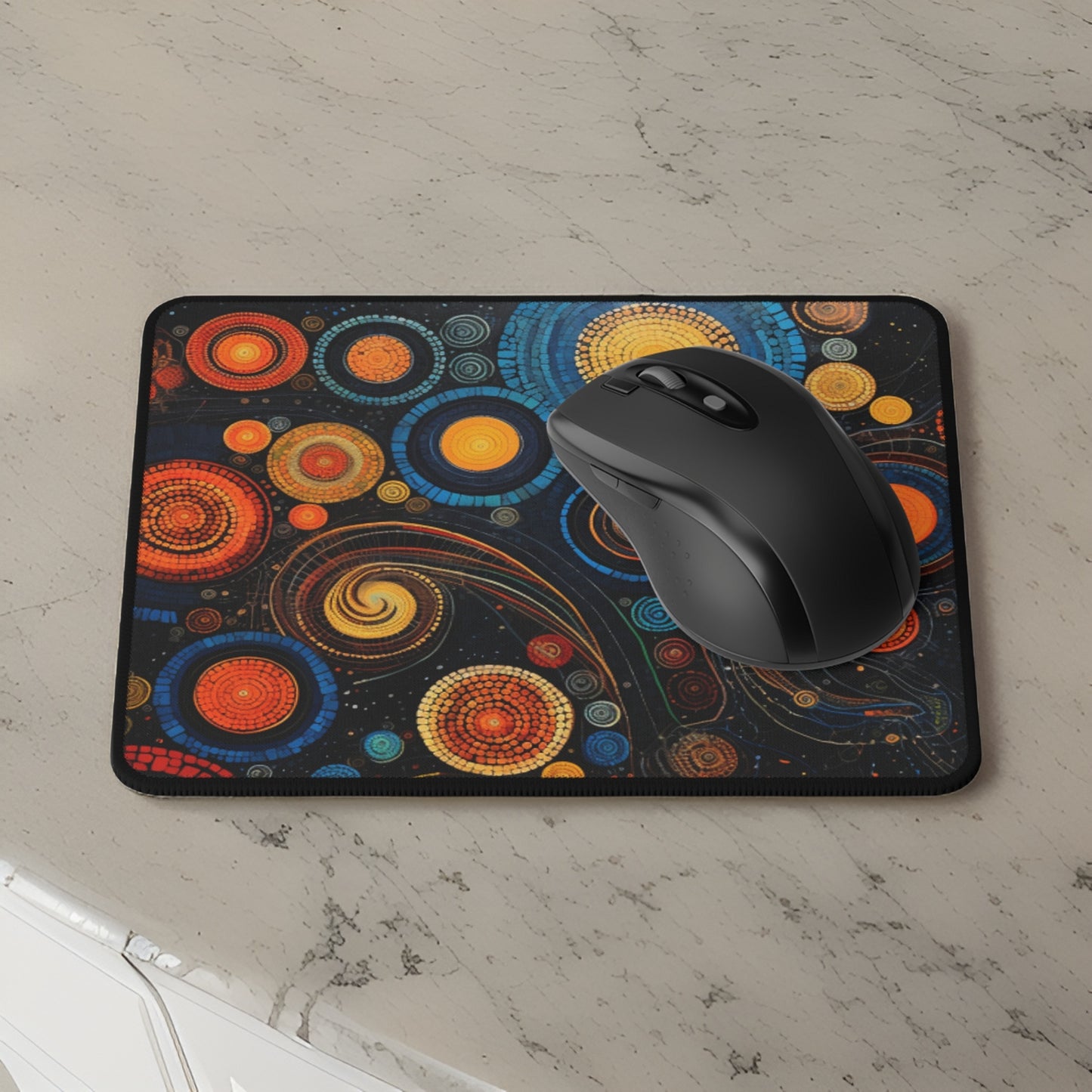Colorful Circles and Spirals Non-Slip Mouse Pads