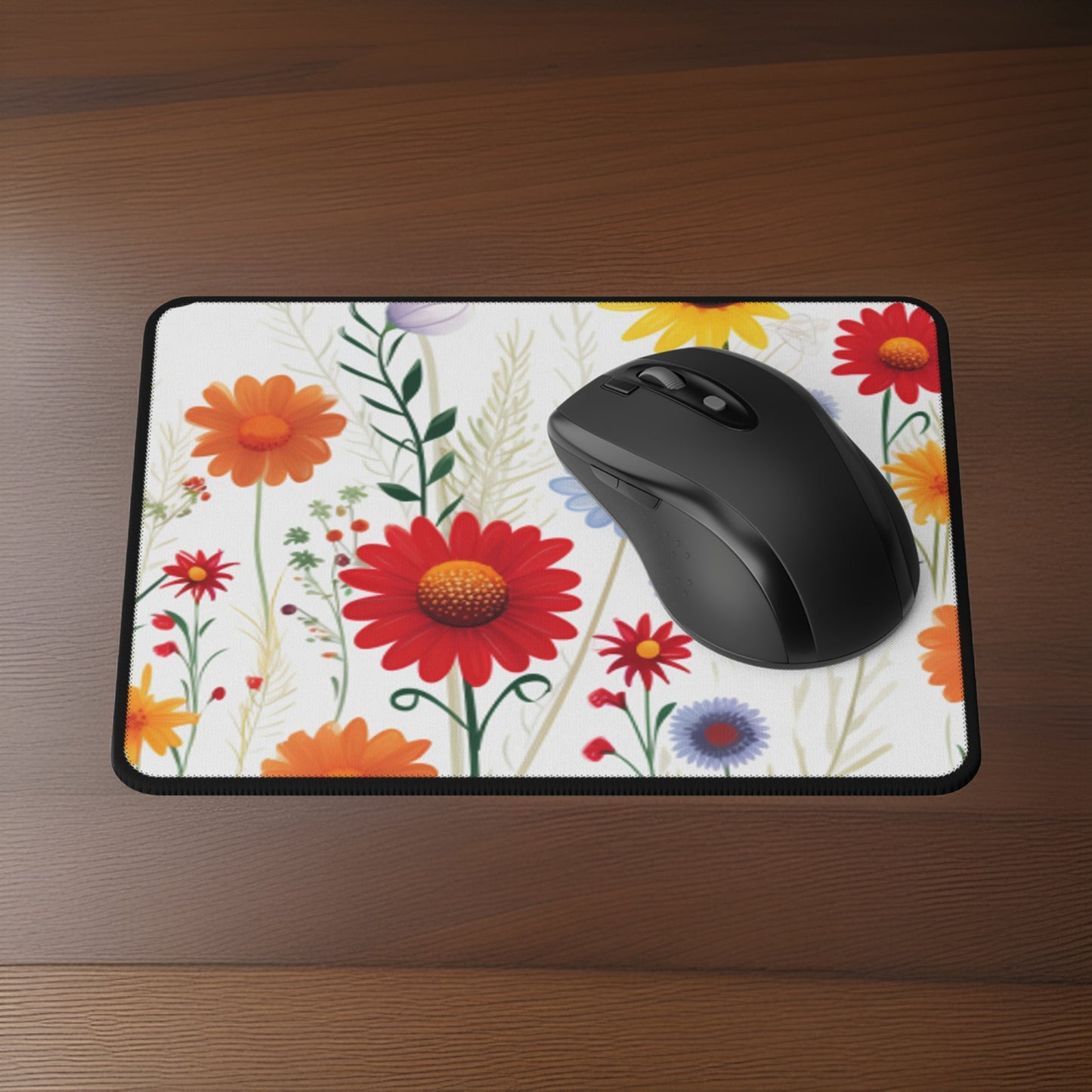 Flowers and Bumble Bee's Non-Slip Mouse Pads