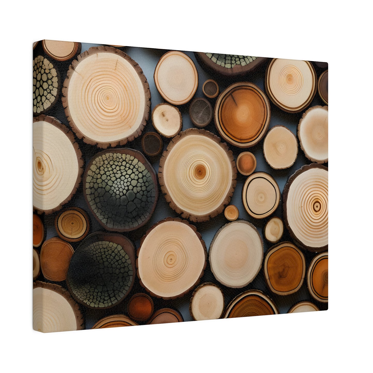 Wood Rounds Matte Canvas, Stretched, 0.75" pn014