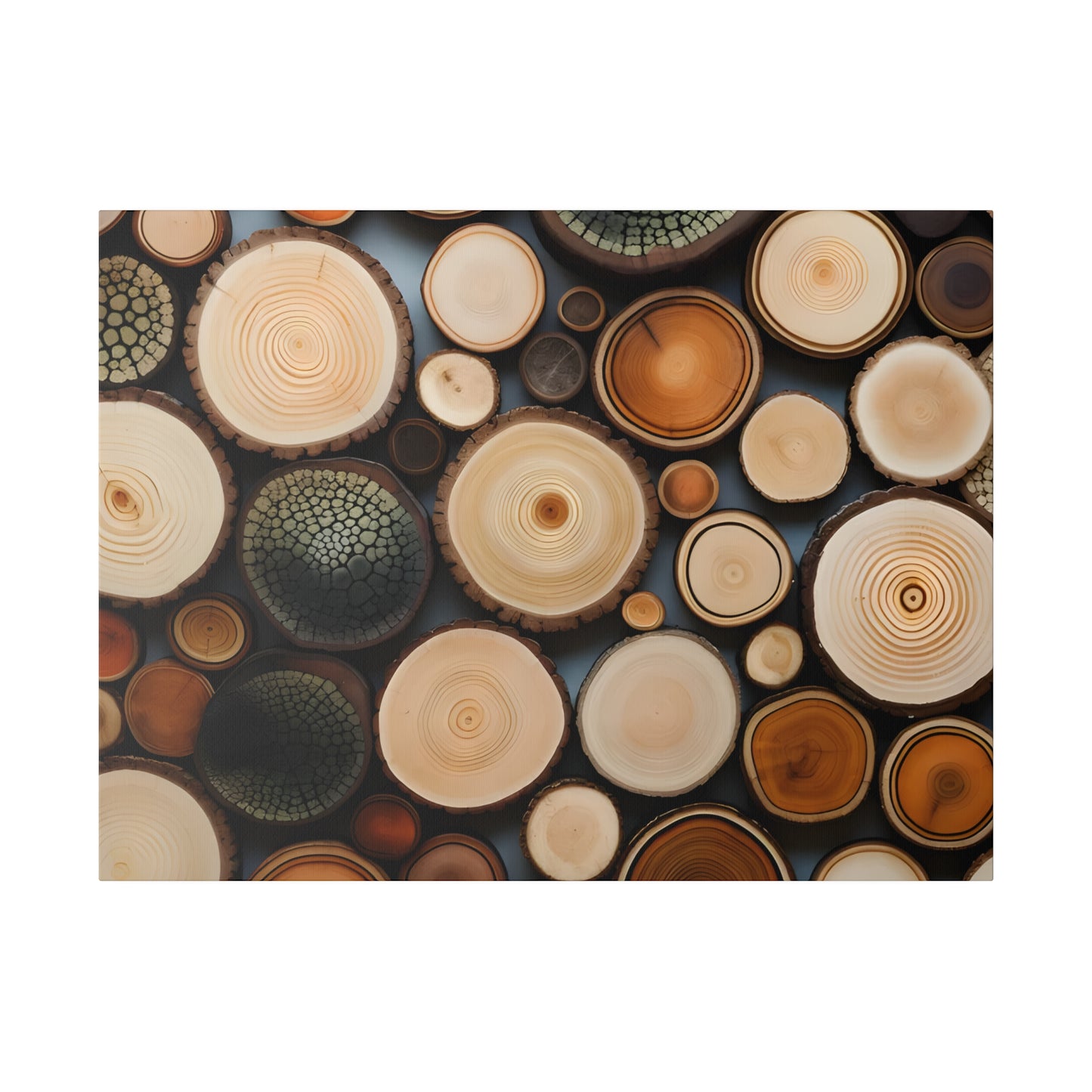 Wood Rounds Matte Canvas, Stretched, 0.75" pn014