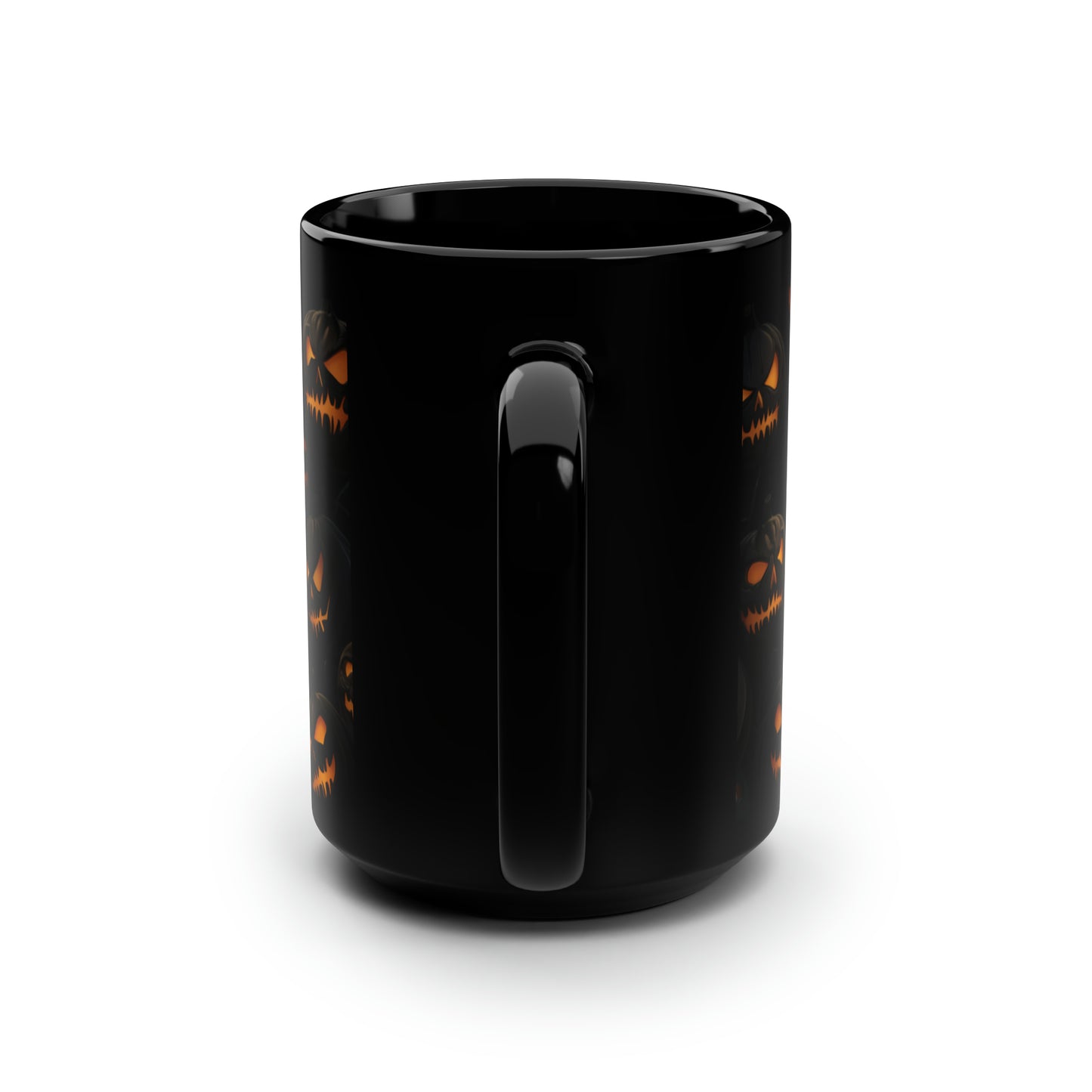 Halloween Pumpkin Black Mug, 15oz