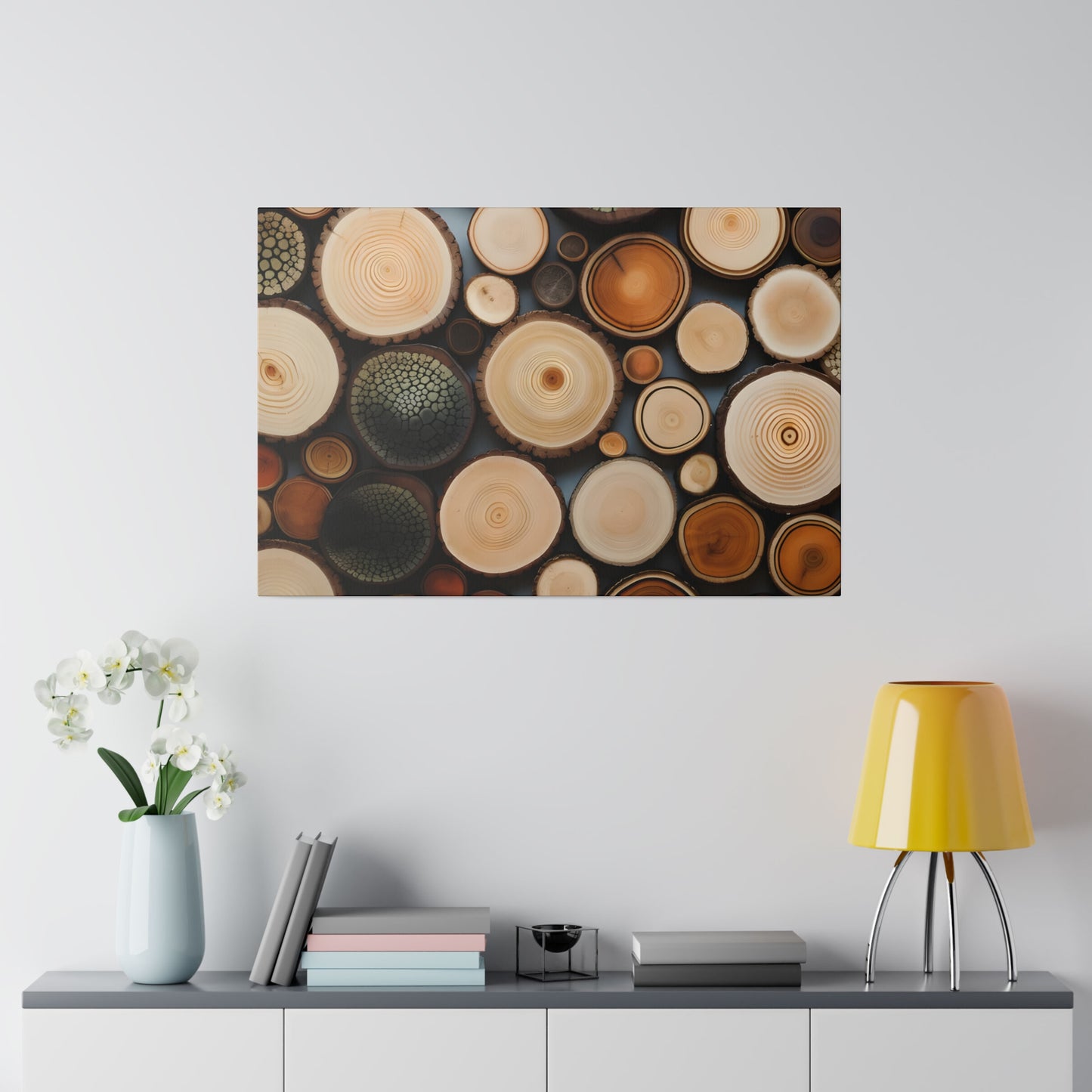 Wood Rounds Matte Canvas, Stretched, 0.75" pn014