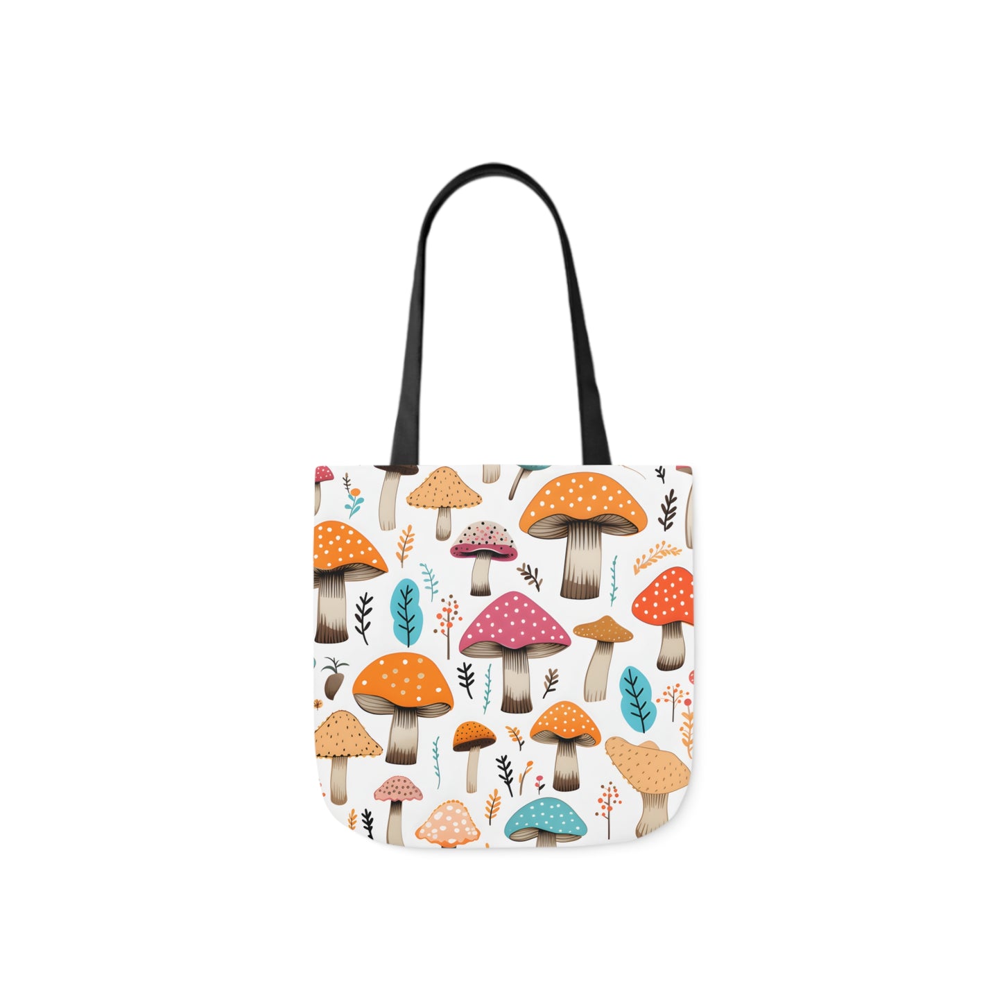 Colorful Mushroom Polyester Canvas Tote Bag (AOP)