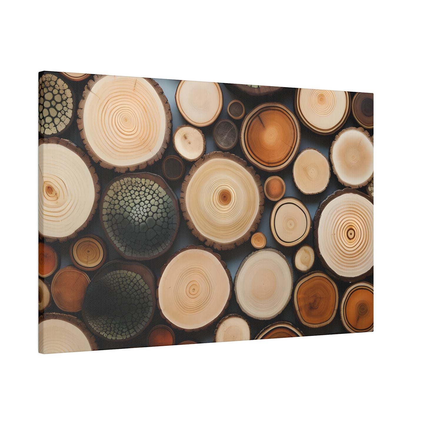 Wood Rounds Matte Canvas, Stretched, 0.75" pn014