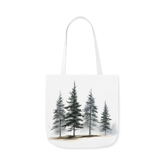 Pine Tree Polyester Canvas Tote Bag (AOP)