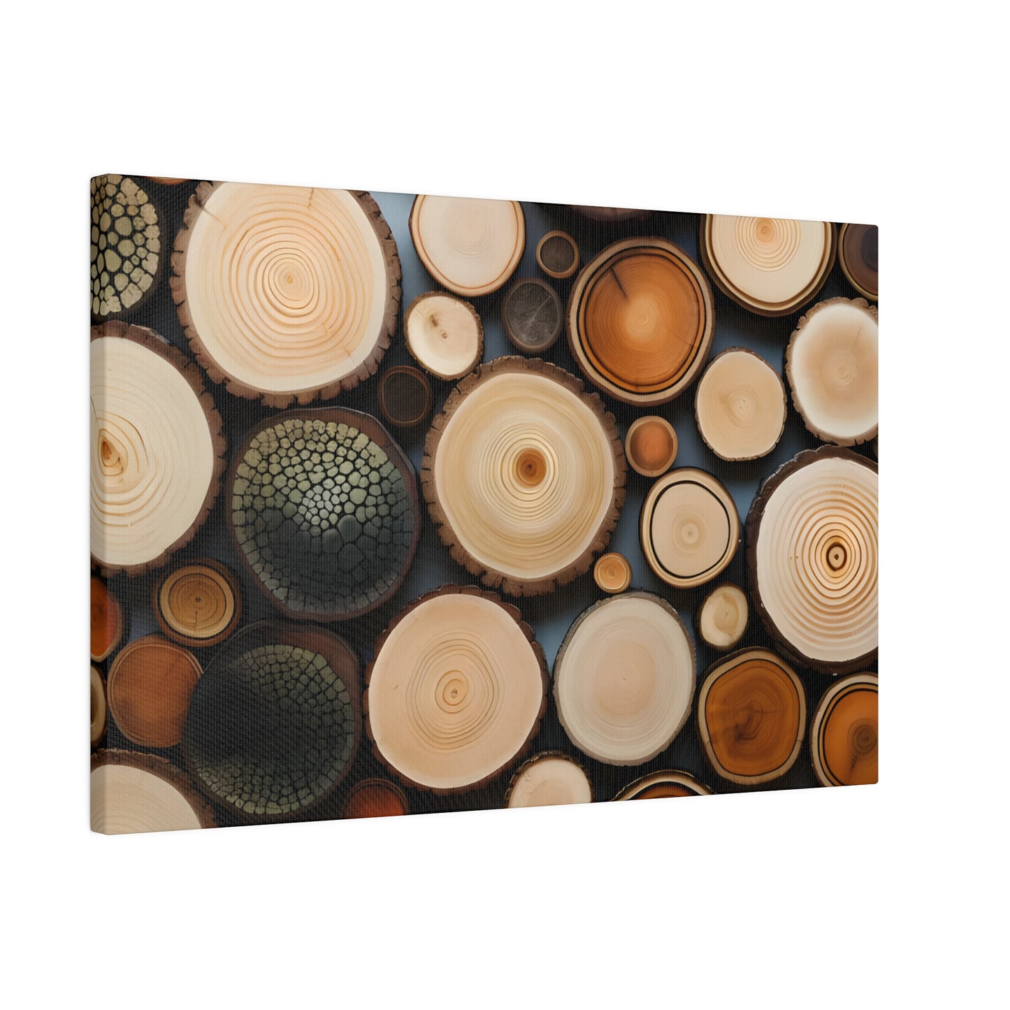 Wood Rounds Matte Canvas, Stretched, 0.75" pn014