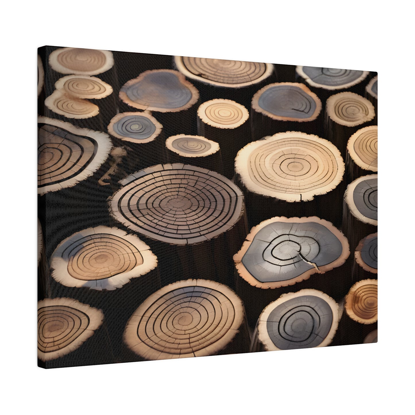 Wood Round Matte Canvas, Stretched, 0.75" pn015