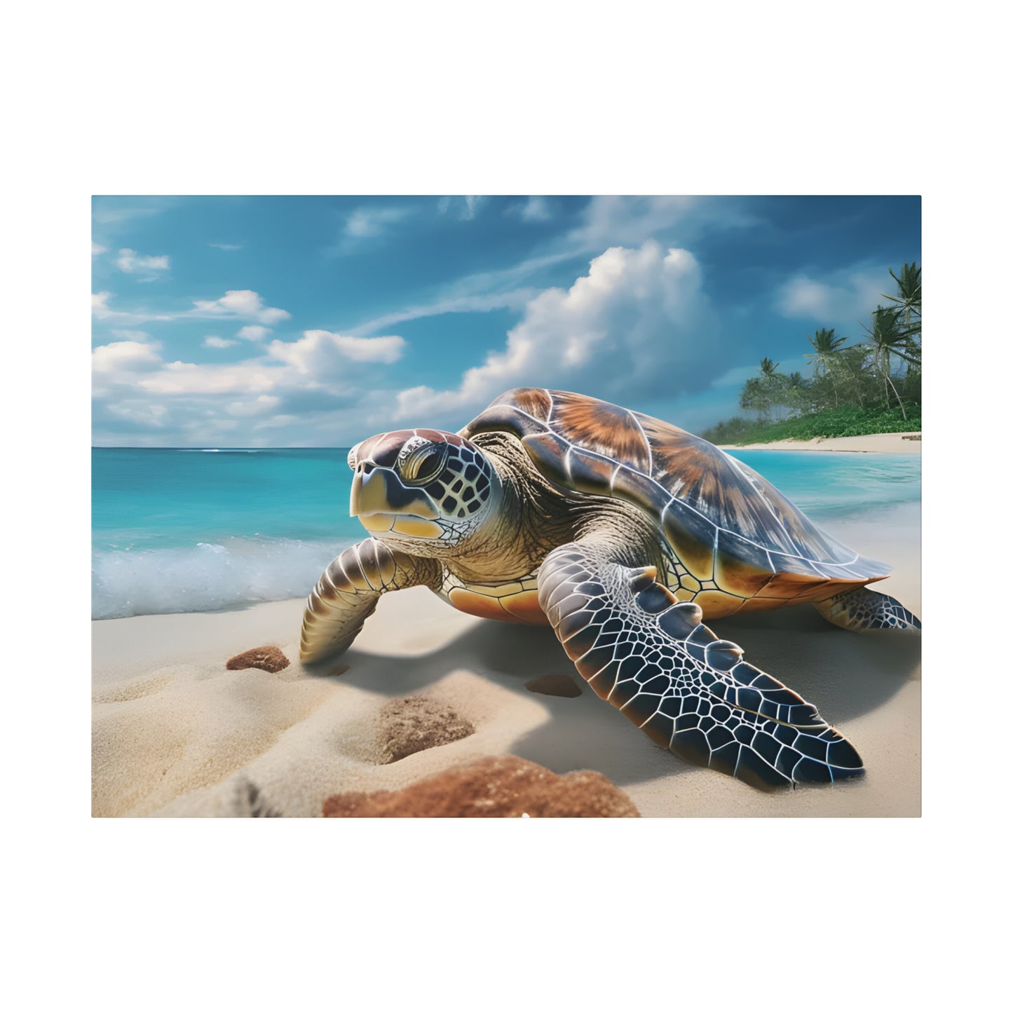 Sea Turtle Matte Canvas, Stretched, 0.75" pn019