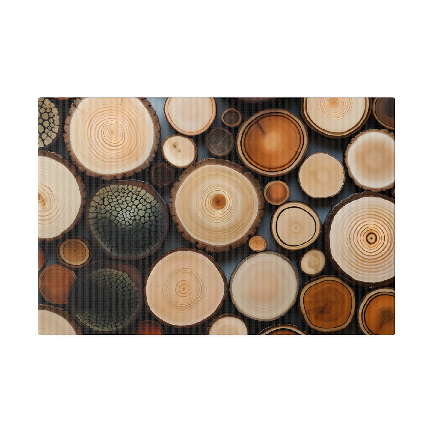 Wood Rounds Matte Canvas, Stretched, 0.75" pn014