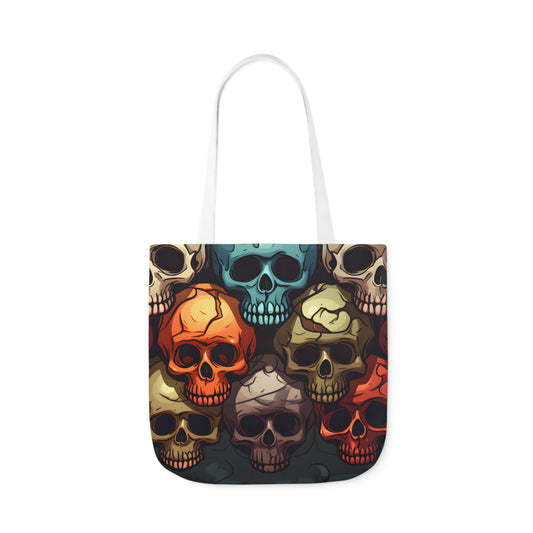 Colorful Skull Polyester Canvas Tote Bag (AOP)