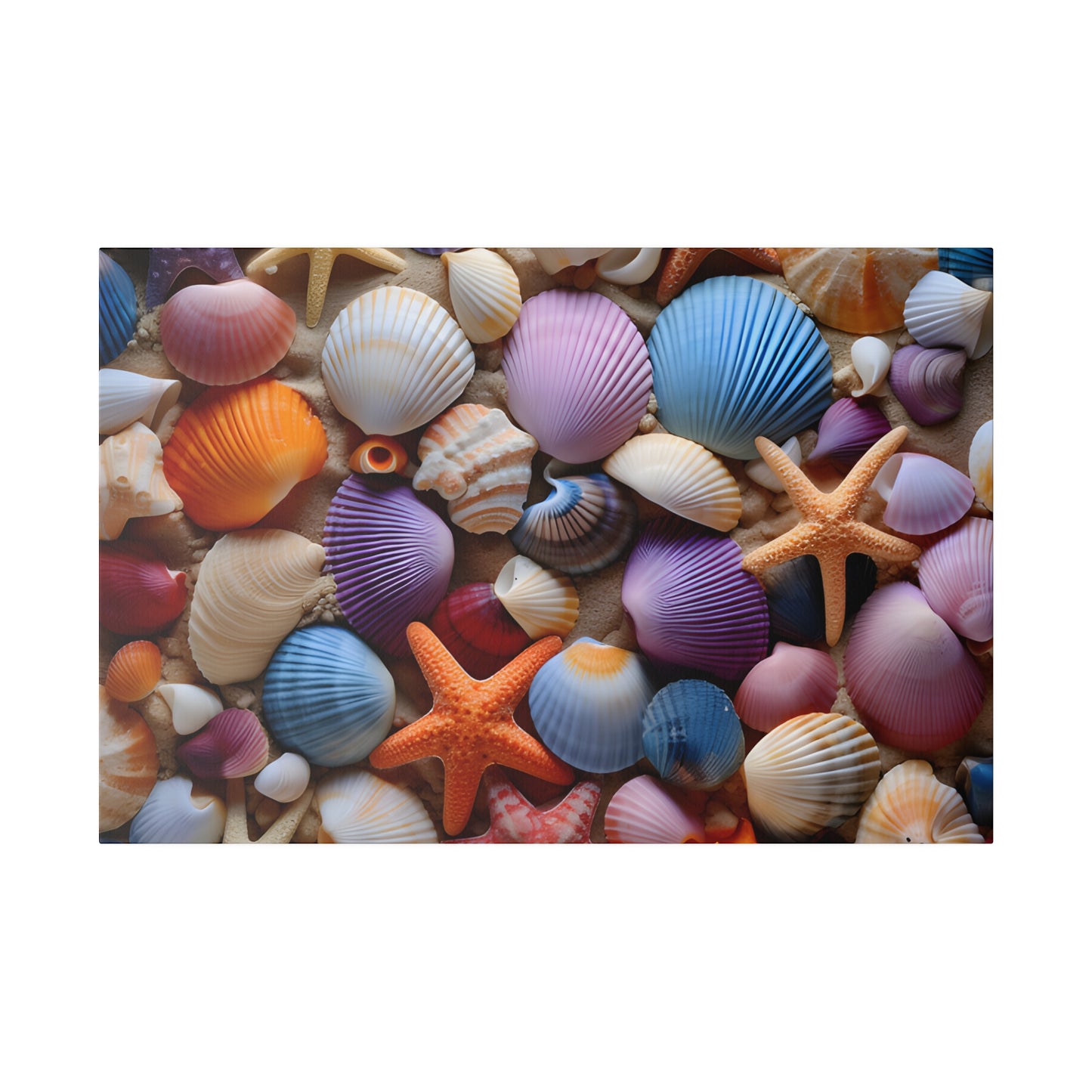 Starfish and Seashells Matte Canvas, Stretched, 0.75" pn003