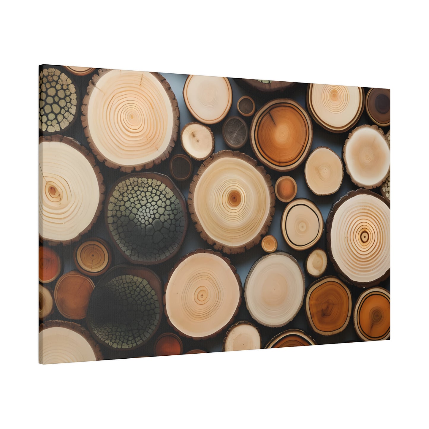 Wood Rounds Matte Canvas, Stretched, 0.75" pn014