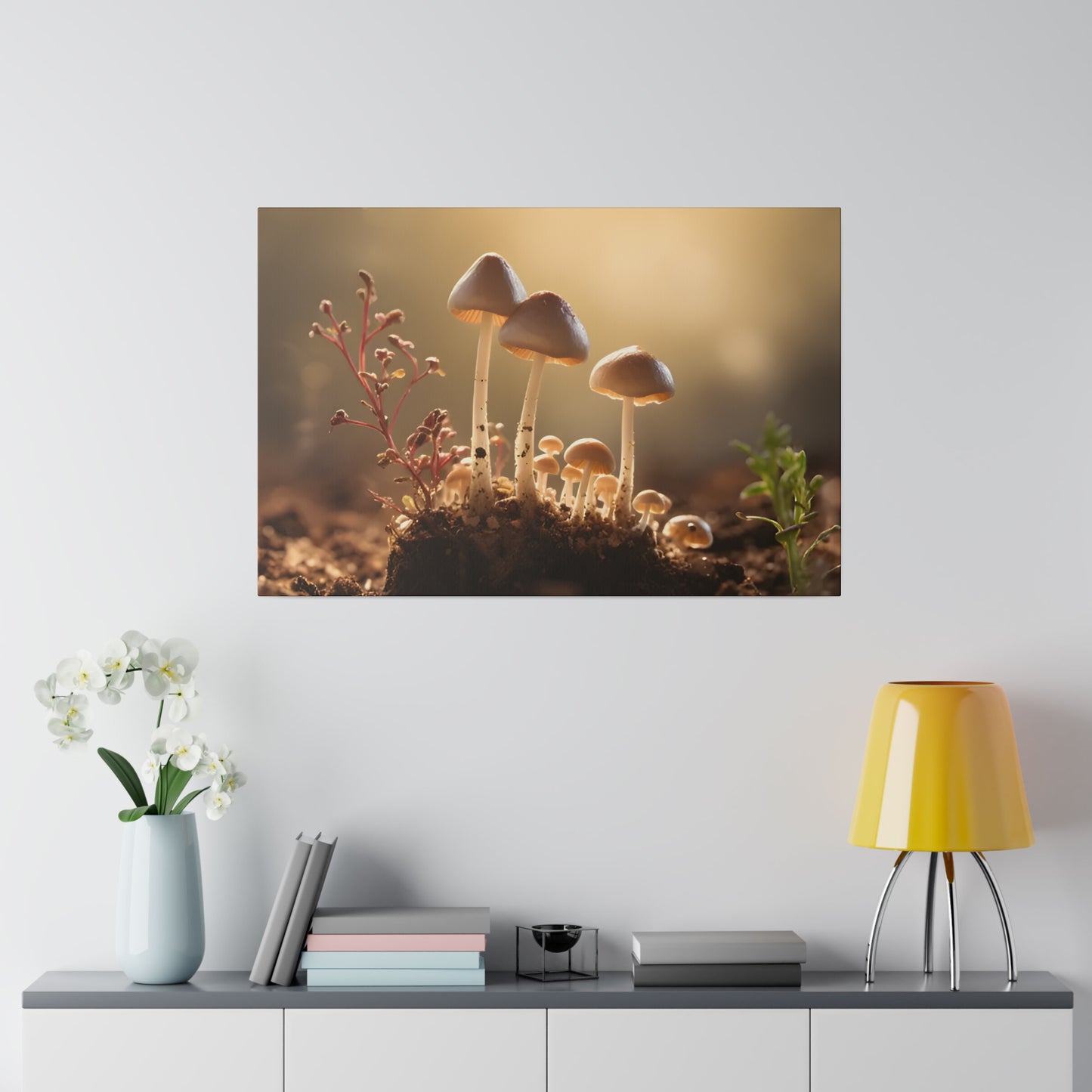 Tiny Mushrooms Matte Canvas, Stretched, 0.75" pn025