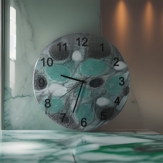 Handmade 14.75 Inch Epoxy Resin Clock