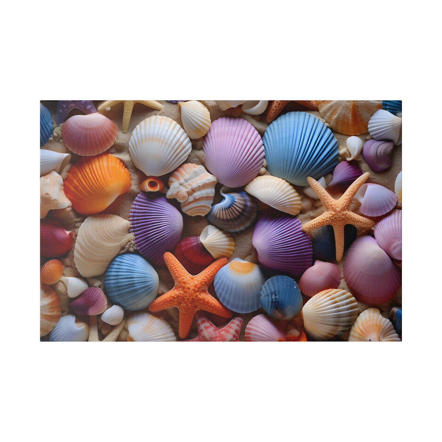 Starfish and Seashells Matte Canvas, Stretched, 0.75" pn003