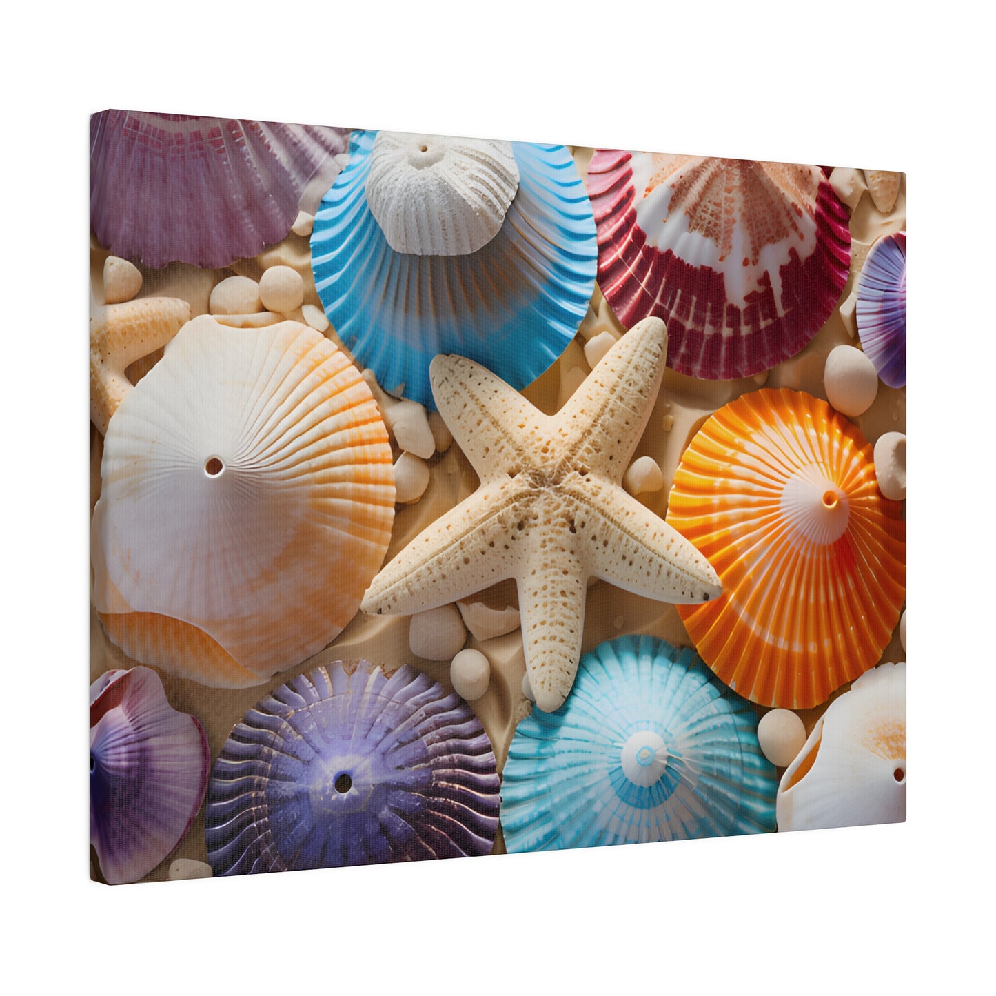 Starfish And Seashells  Matte Canvas, Stretched, 0.75" pn004