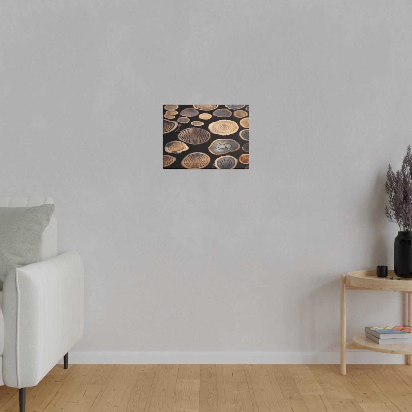 Wood Round Matte Canvas, Stretched, 0.75" pn015