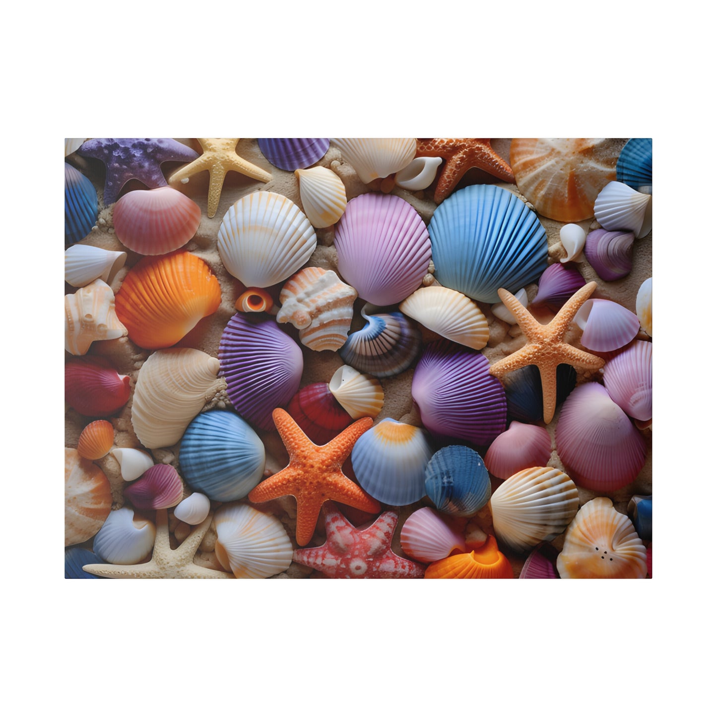 Starfish and Seashells Matte Canvas, Stretched, 0.75" pn003