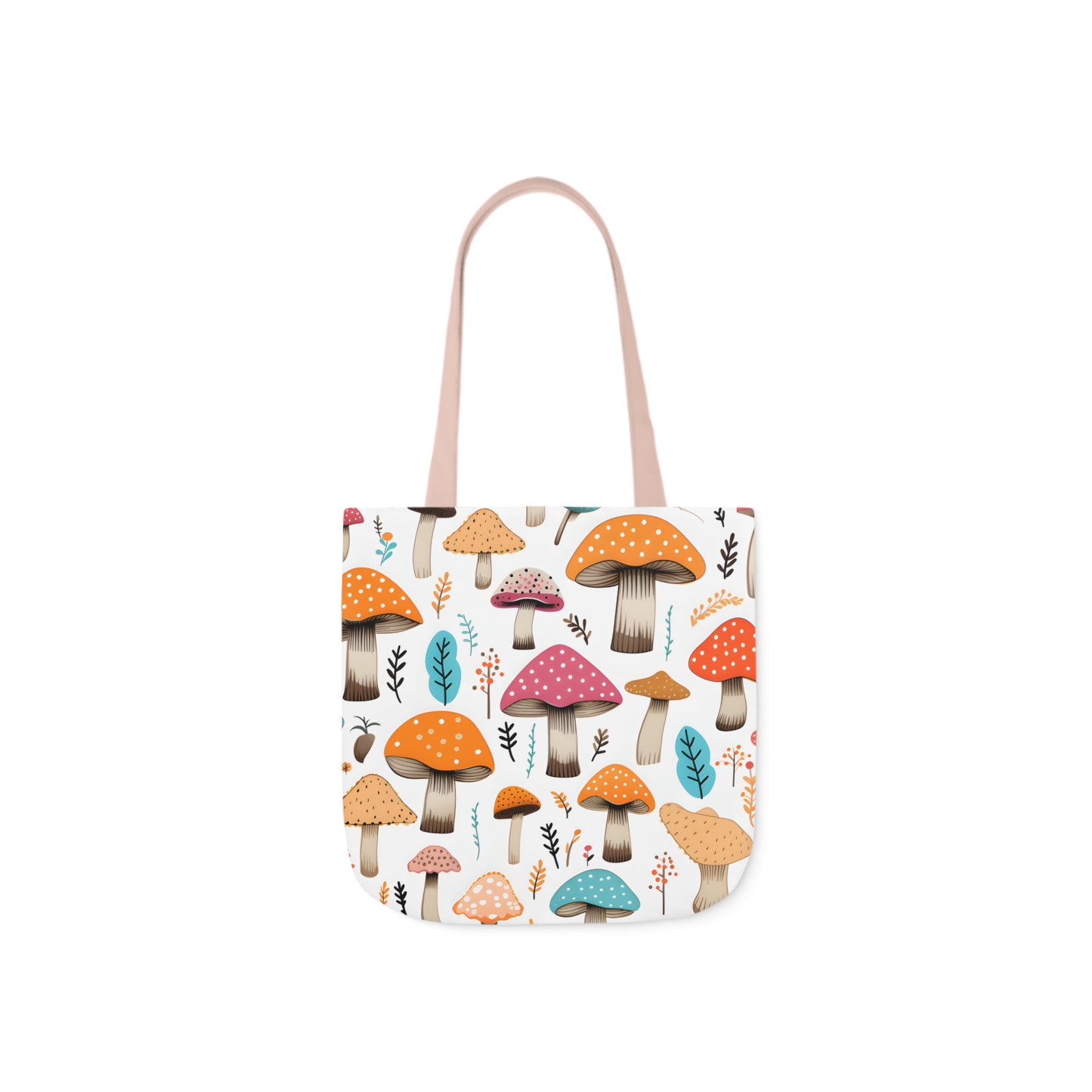 Colorful Mushroom Polyester Canvas Tote Bag (AOP)