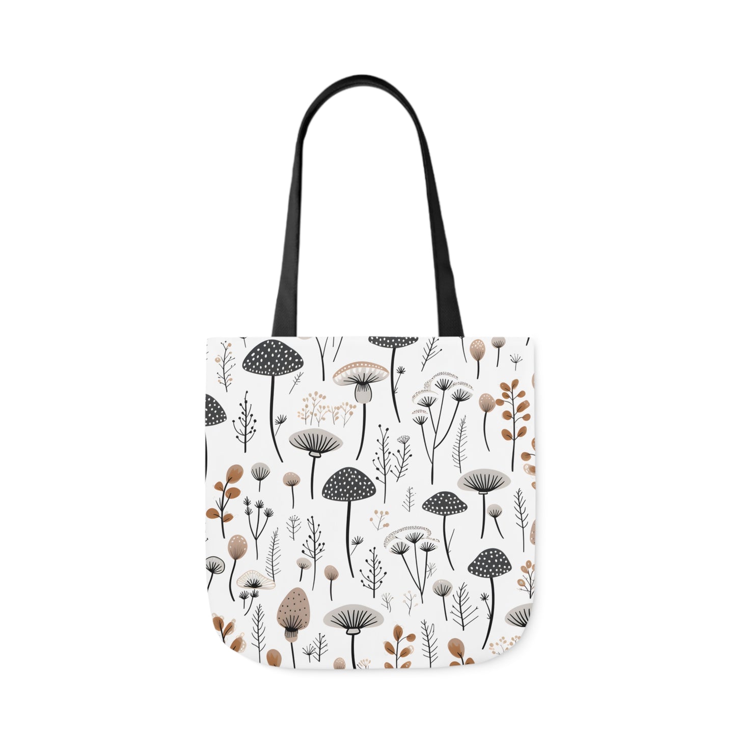Plants and Mushrooms Polyester Canvas Tote Bag (AOP)