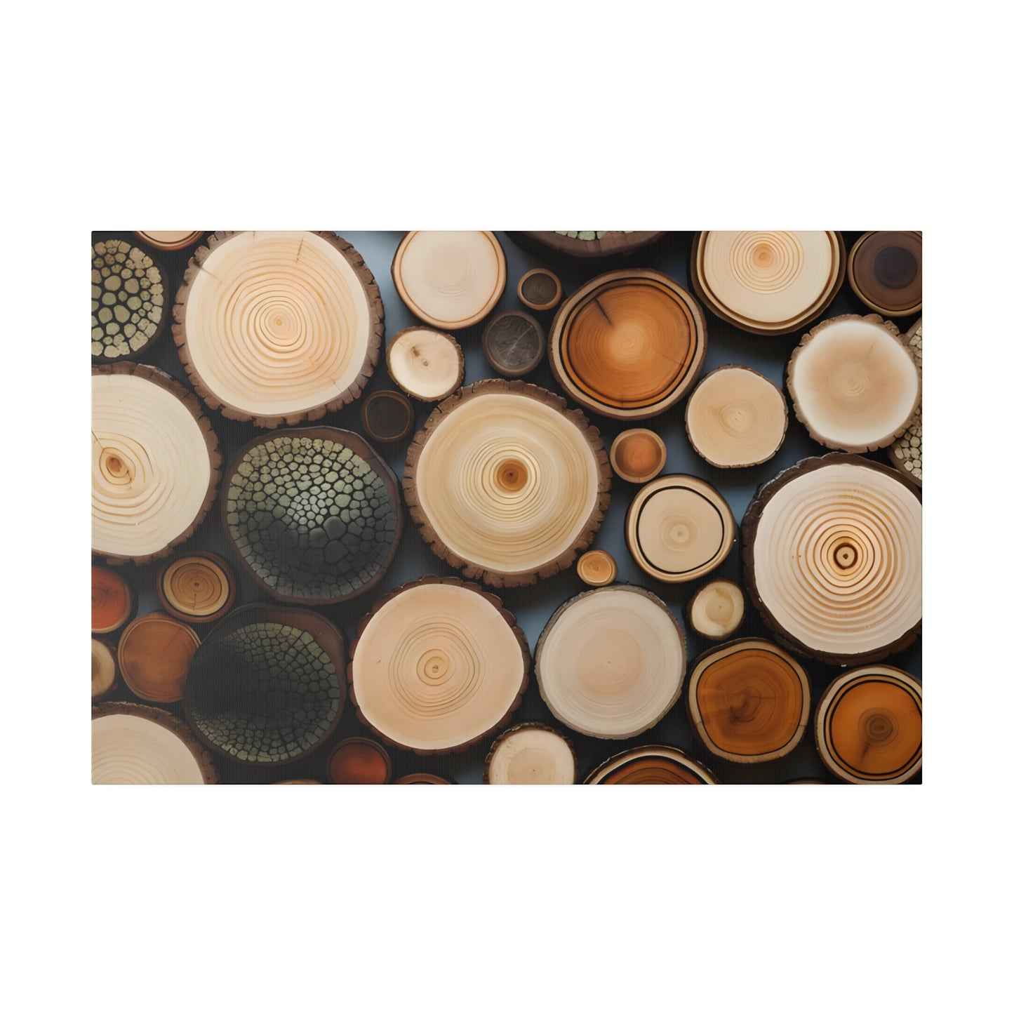 Wood Rounds Matte Canvas, Stretched, 0.75" pn014