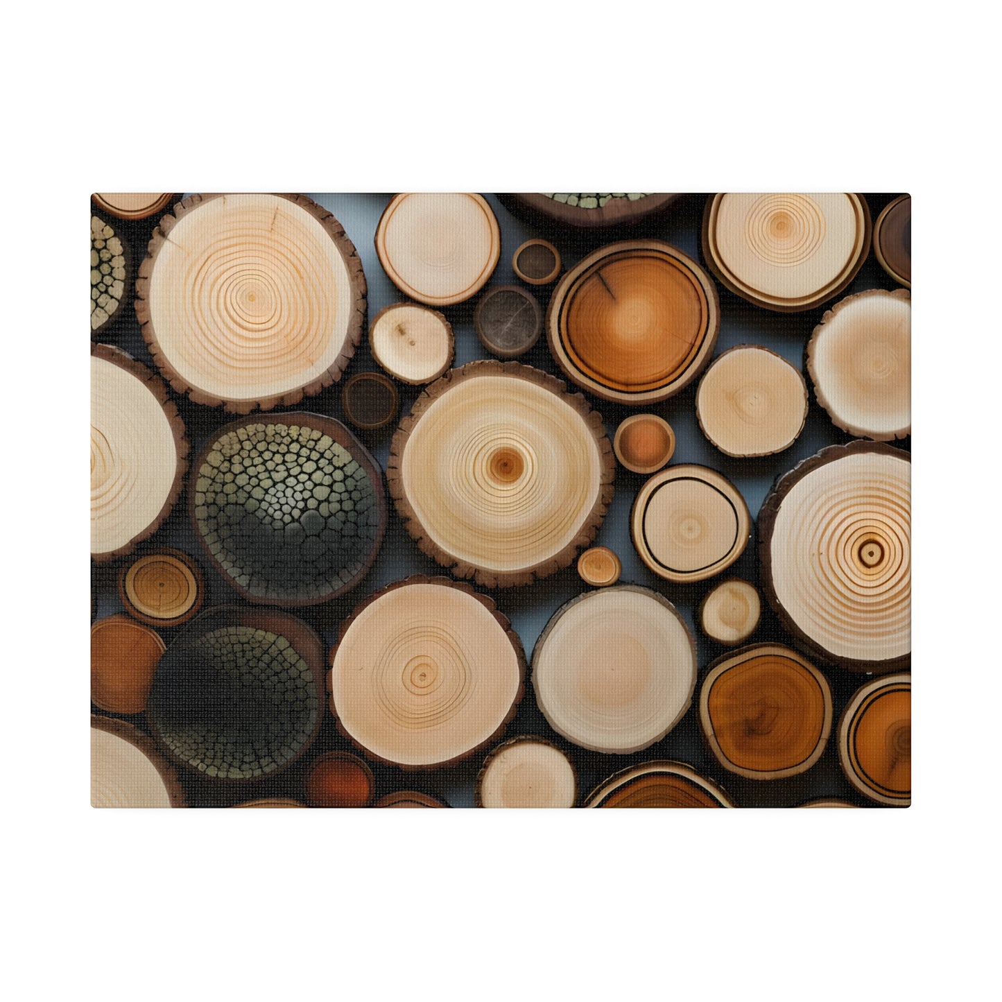 Wood Rounds Matte Canvas, Stretched, 0.75" pn014