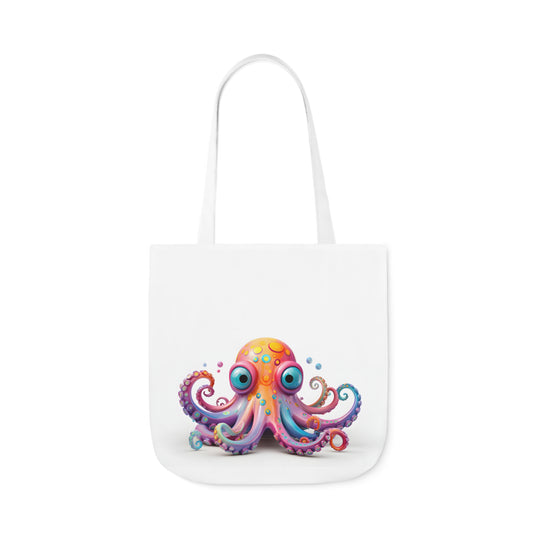 Colorful Octopus Polyester Canvas Tote Bag (AOP)