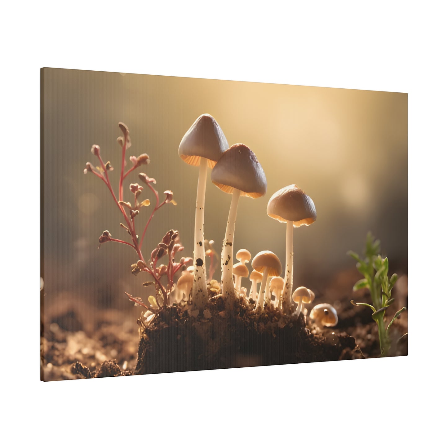 Tiny Mushrooms Matte Canvas, Stretched, 0.75" pn025