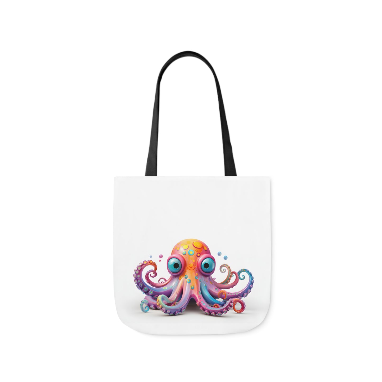 Colorful Octopus Polyester Canvas Tote Bag (AOP)
