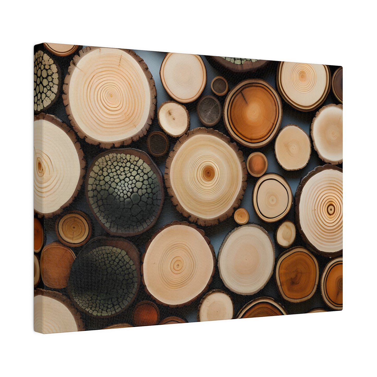 Wood Rounds Matte Canvas, Stretched, 0.75" pn014