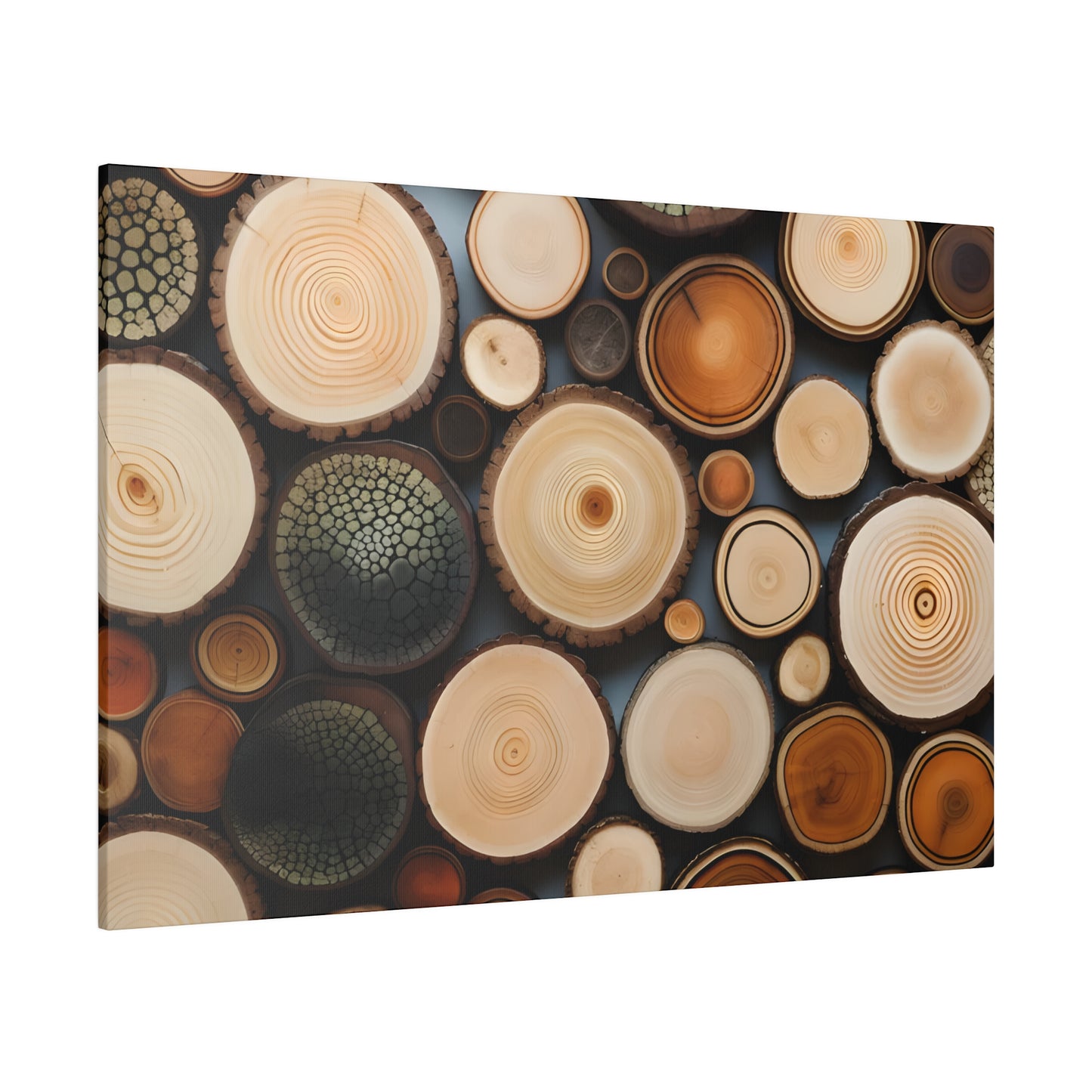 Wood Rounds Matte Canvas, Stretched, 0.75" pn014