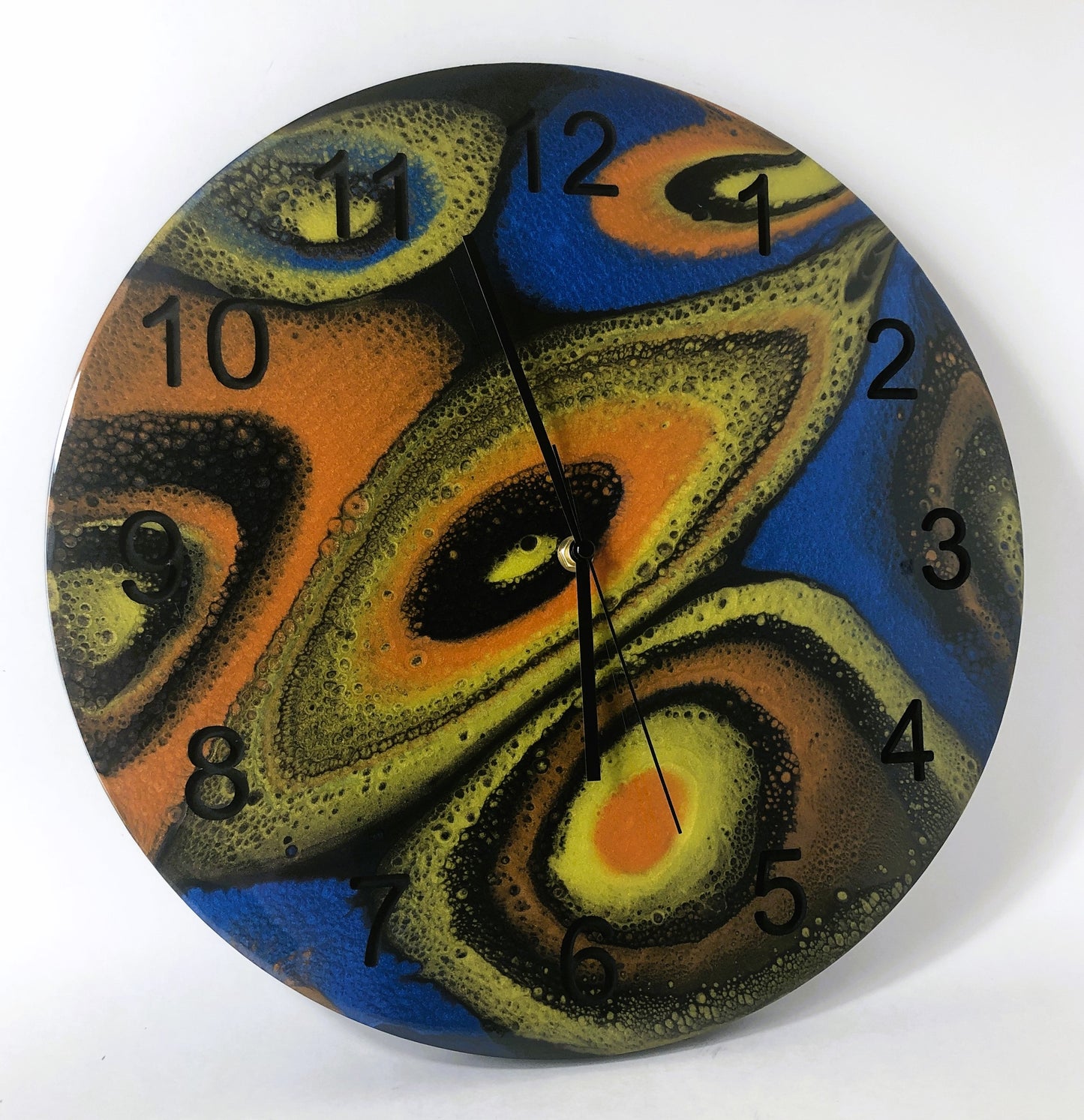 Handmade 14.75 Inch Epoxy Resin Clock