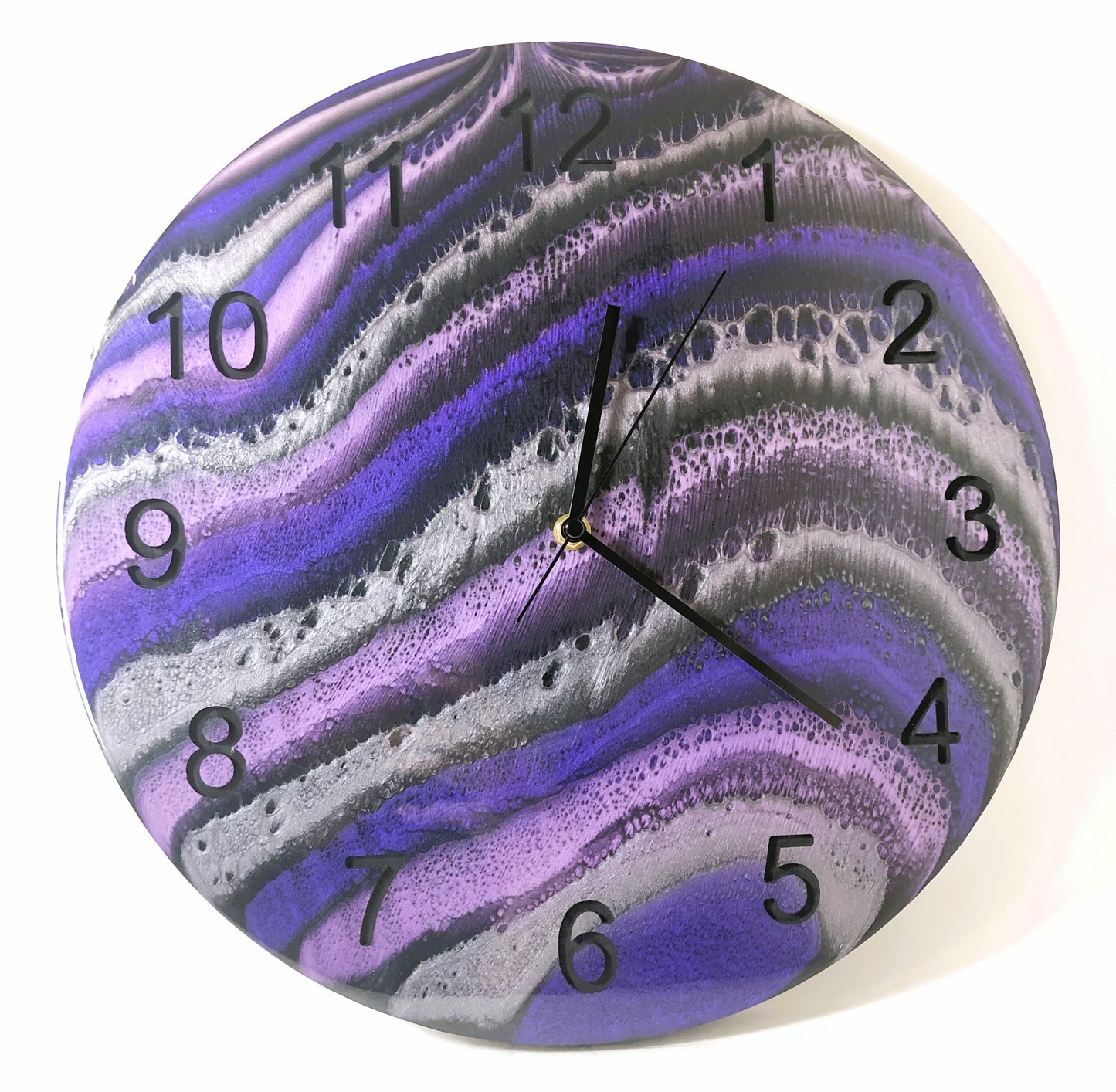 Handmade 14.75 Inch Epoxy Resin Clock