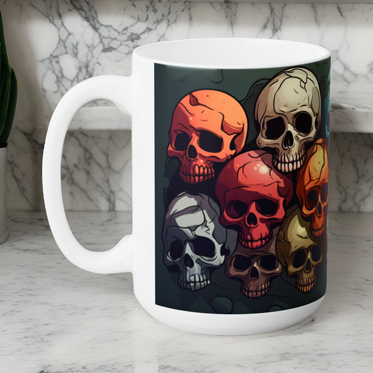 Colorful Skull Ceramic Mug 15oz