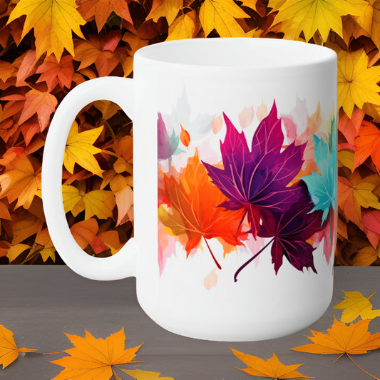 Maple Leaves Ceramic Mug 15oz