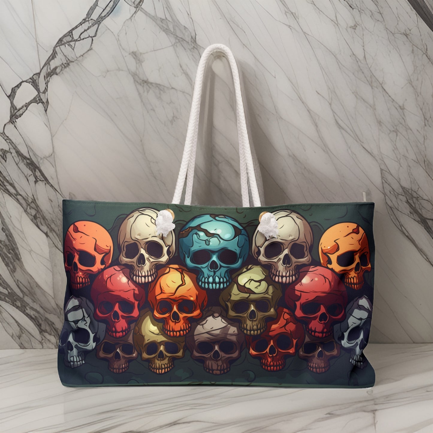 Colorful Skull Weekender Bag