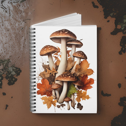 Mushroom Spiral Notebook - Ruled Line