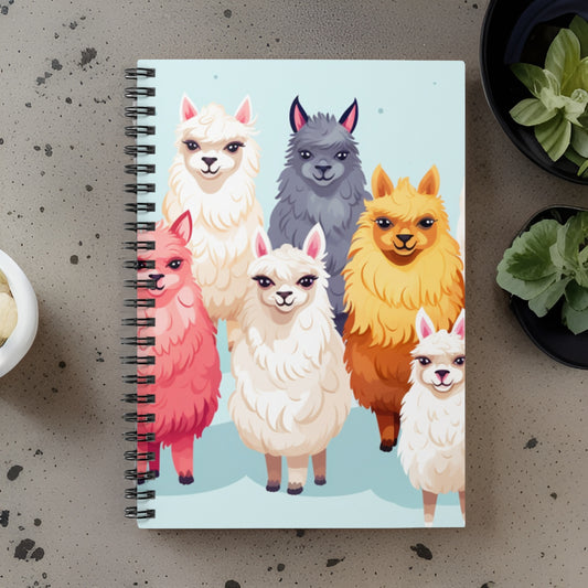 Colorful Llama Spiral Notebook - Ruled Line