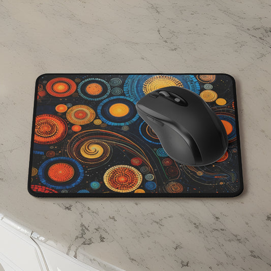 Colorful Circles and Spirals Non-Slip Mouse Pads
