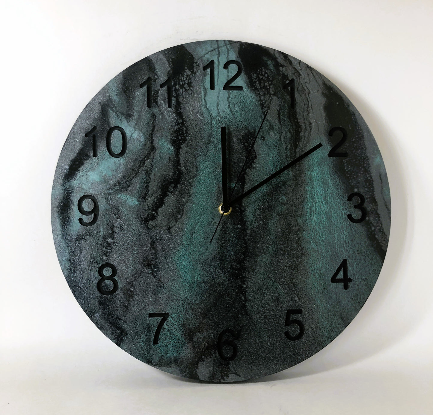 Handmade 14.75 Inch Epoxy Resin Clock